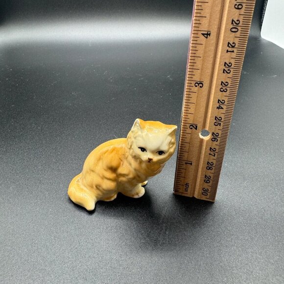 Vintage lefton small porcelain orange tabby  cat figurine - Picture 5 of 7